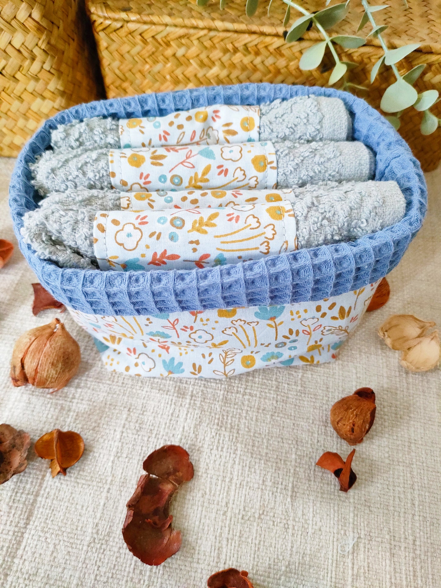 Set Magnolia: Cestino e Asciugamani coordinati - Cilla Le Petit Monde