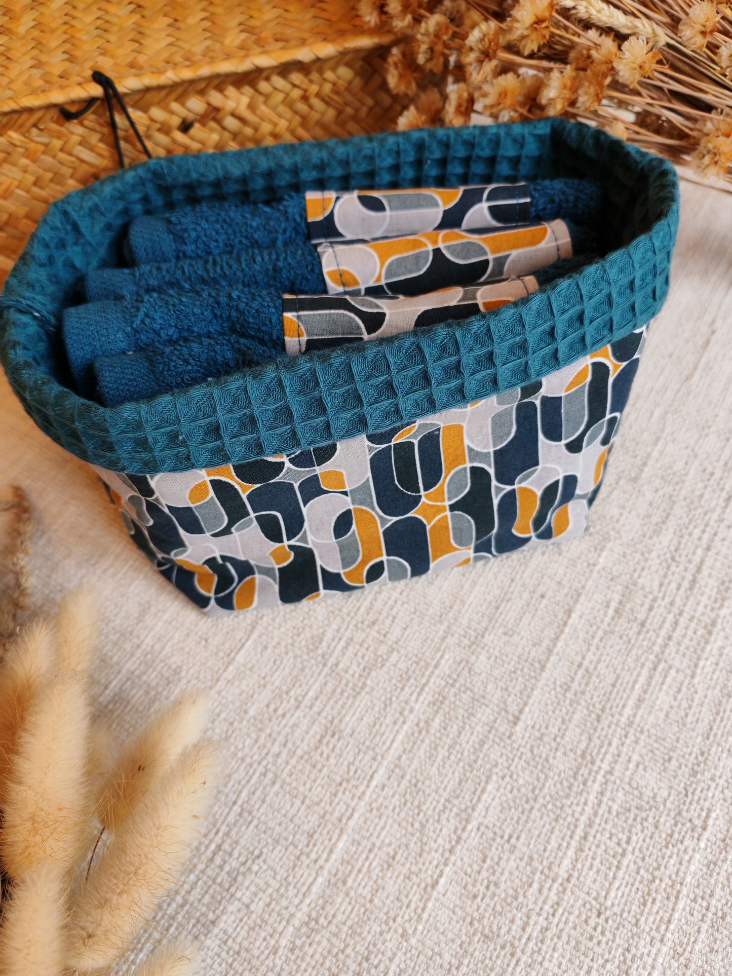 Set Magnolia: Cestino e Asciugamani coordinati