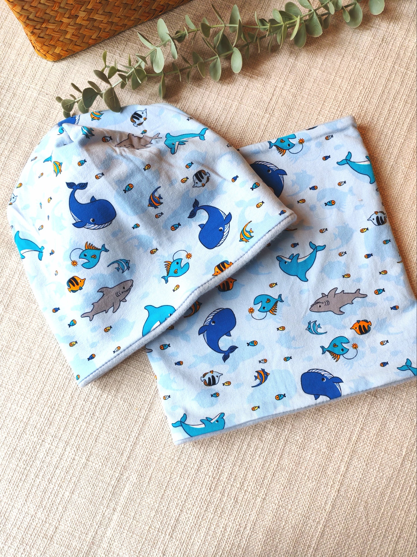 Cappello e Scaldacollo per Bambini in Pile di cotone - Taglia 1-6+ anni