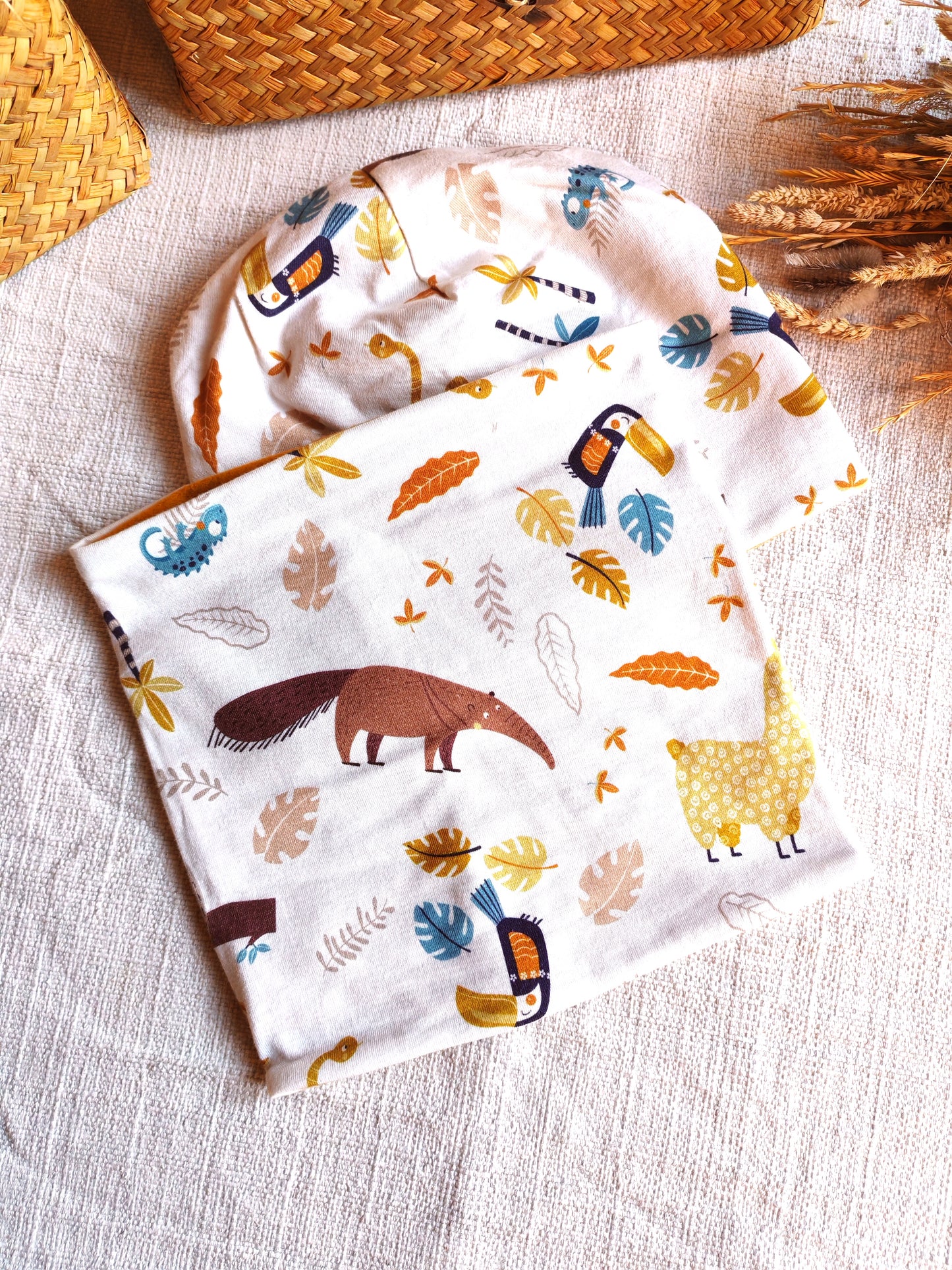 Set Cappello e Scaldacollo -  Felpa di cotone - Taglia 3-6+ anni