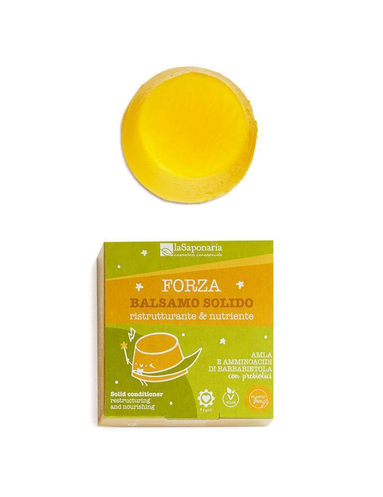 Balsamo Solido Forza - La Saponaria-La Saponaria-anti crespo,balsamo,balsamo solido,capelli,capelli secchi,lucidante,nutriente,rigenerante