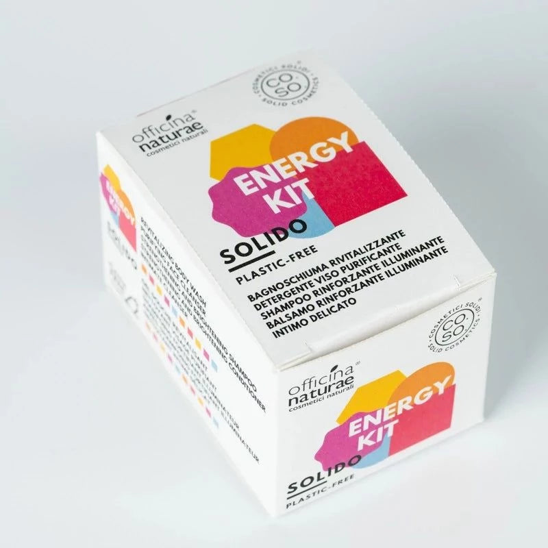 Kit Cosmetici Solidi Energy - Officina Naturae-Officina Naturae-bagnodoccia,bagnodoccia solido,bagnoschiuma,capelli,corpo,cosmetico solido,detergente intimo,detergente intimo solido,shampoo,shampoo solido