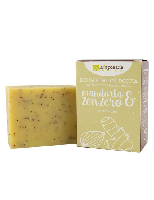 Sapone da Doccia Mandorla e Zenzero - La Saponaria-La Saponaria-corpo,doccia,esfoliante,sapone,viso